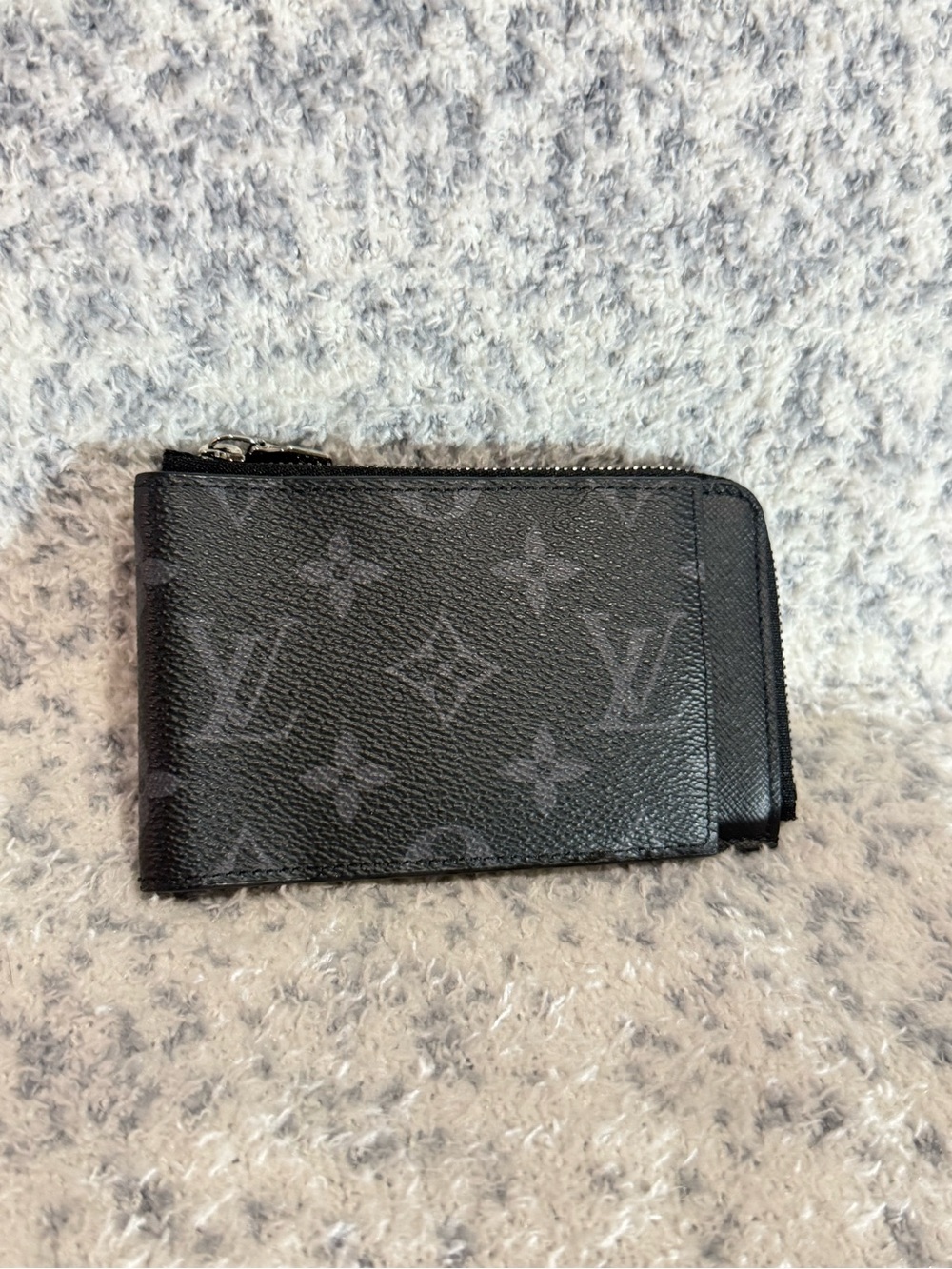 Louis Vuitton Black Monogram Compact Zip Card Case